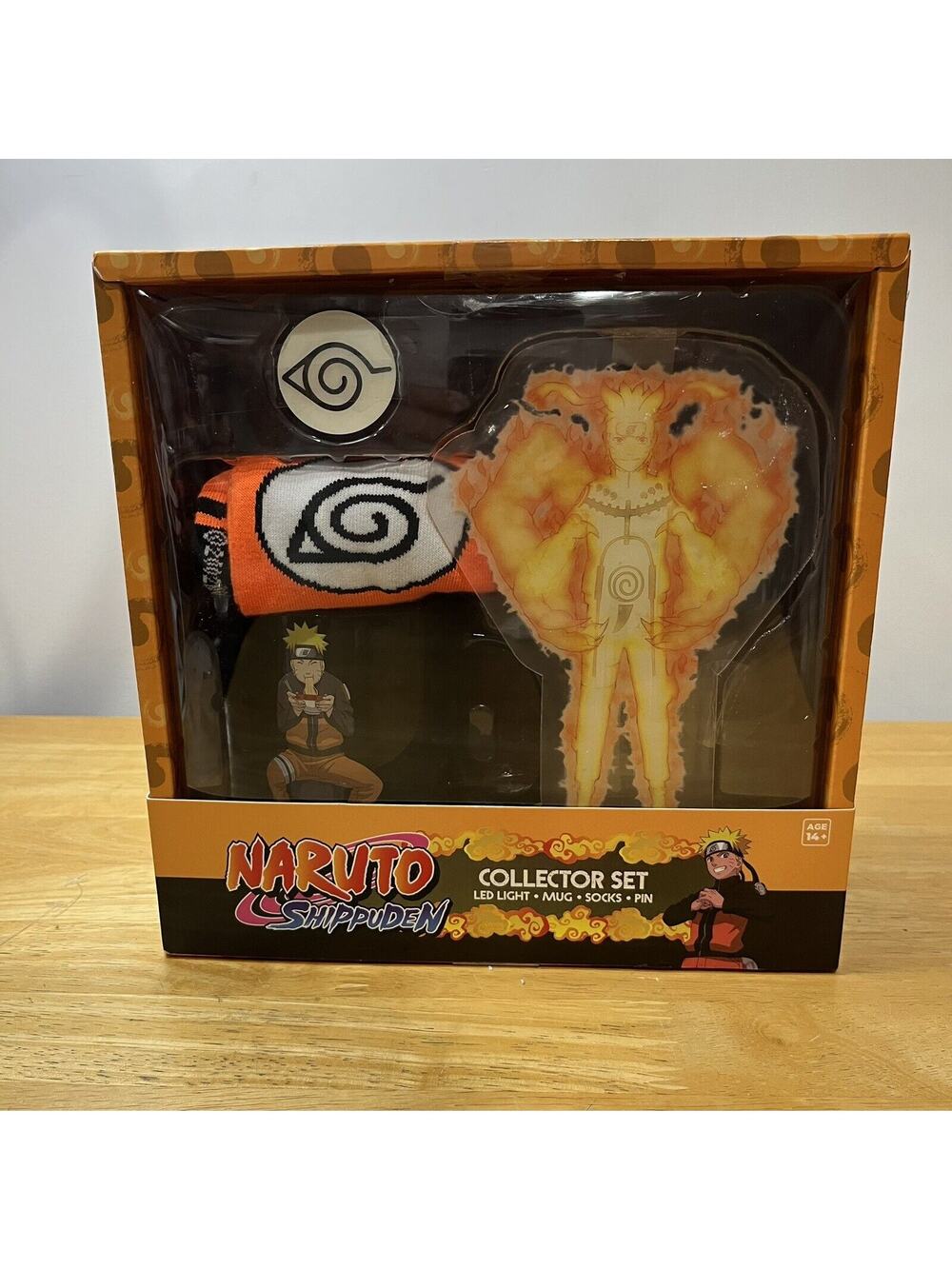 Naruto Collector Set (LED Light, Mug, Socks & Pin) Brand New